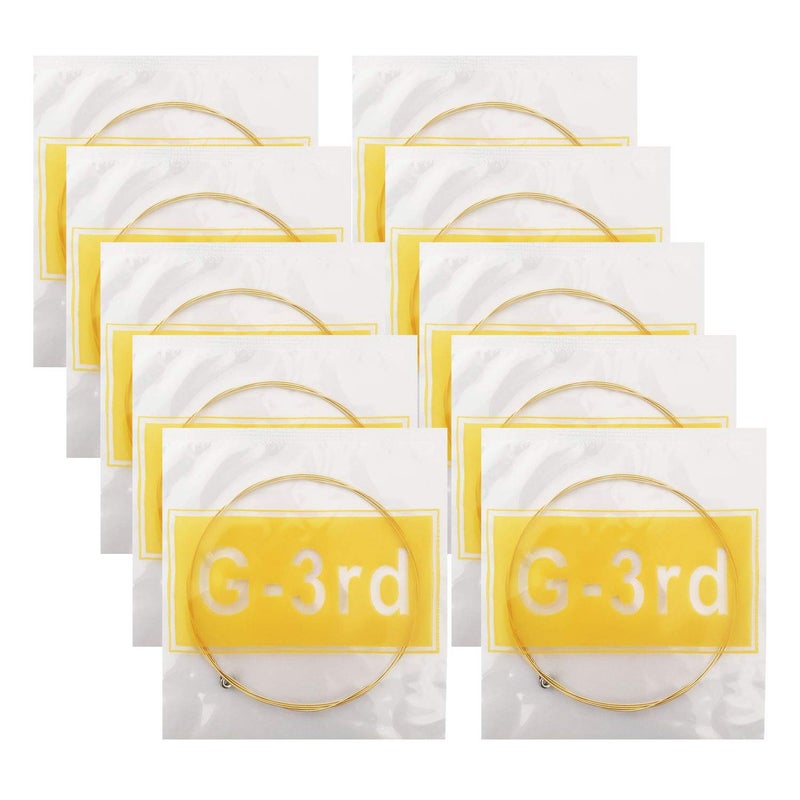 Vencetmat Acoustic Guitar G Strings, Light Tension â€“ Corrosion-Resistant Rust-Prevent Brass, Offers a Bright and Well-Balanced Acoustic Tone G 3rd (3rd 10 Pack) - Image 1